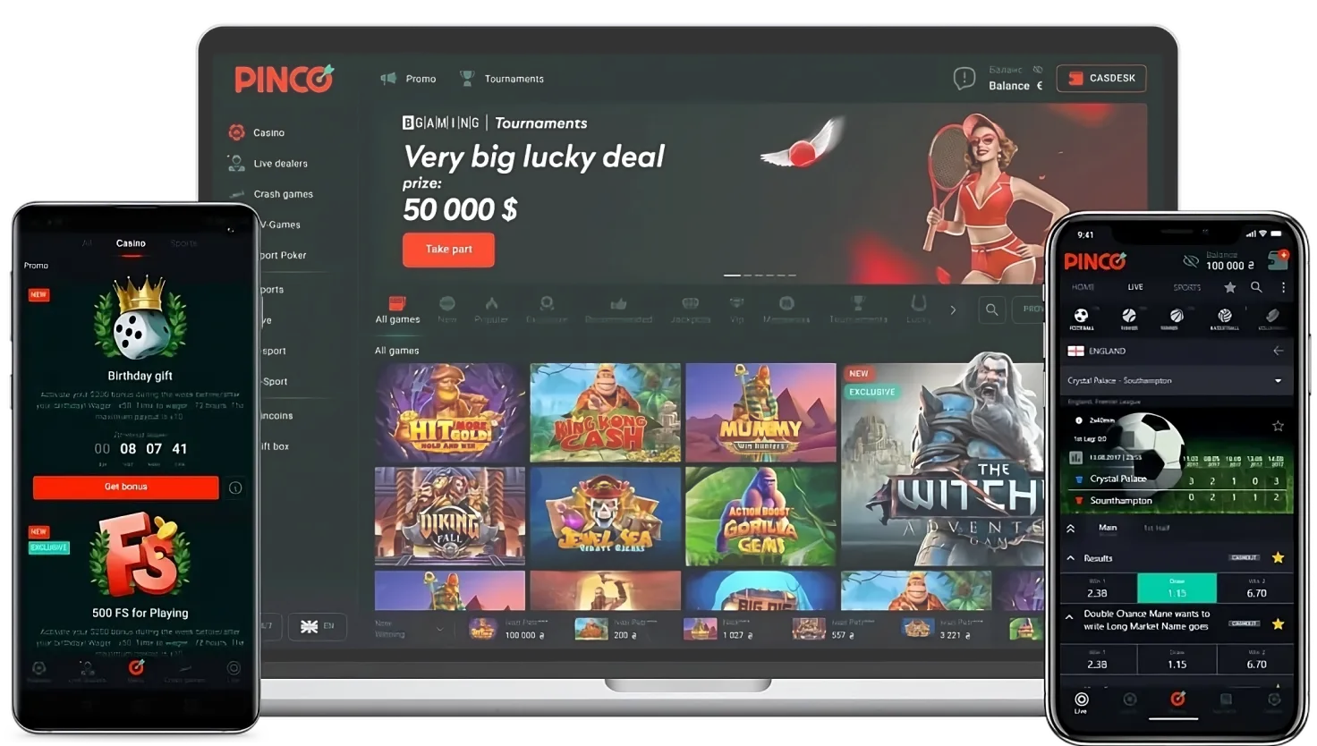 Pinco casino on all platforms