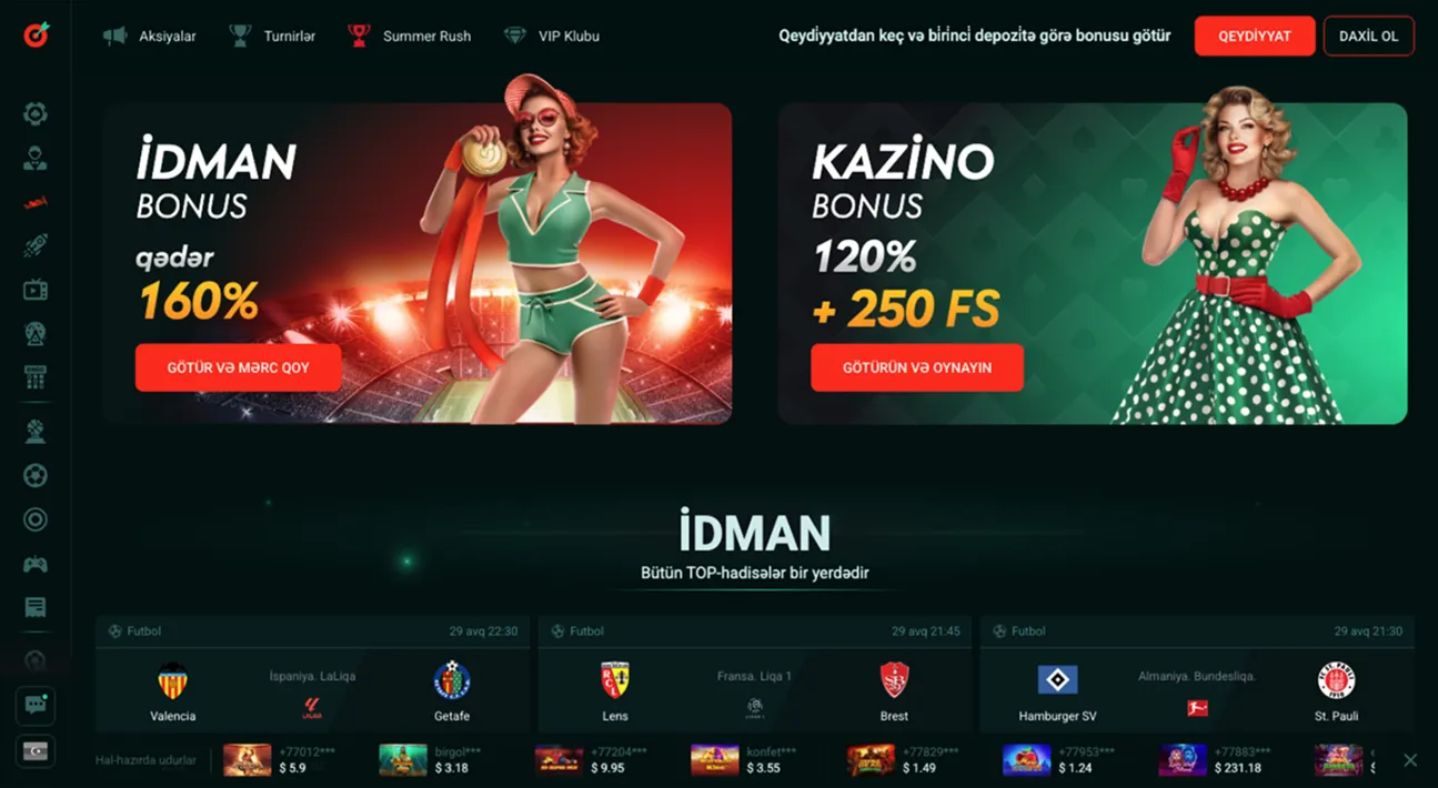 Pinco kazinosunun rəsmi saytı