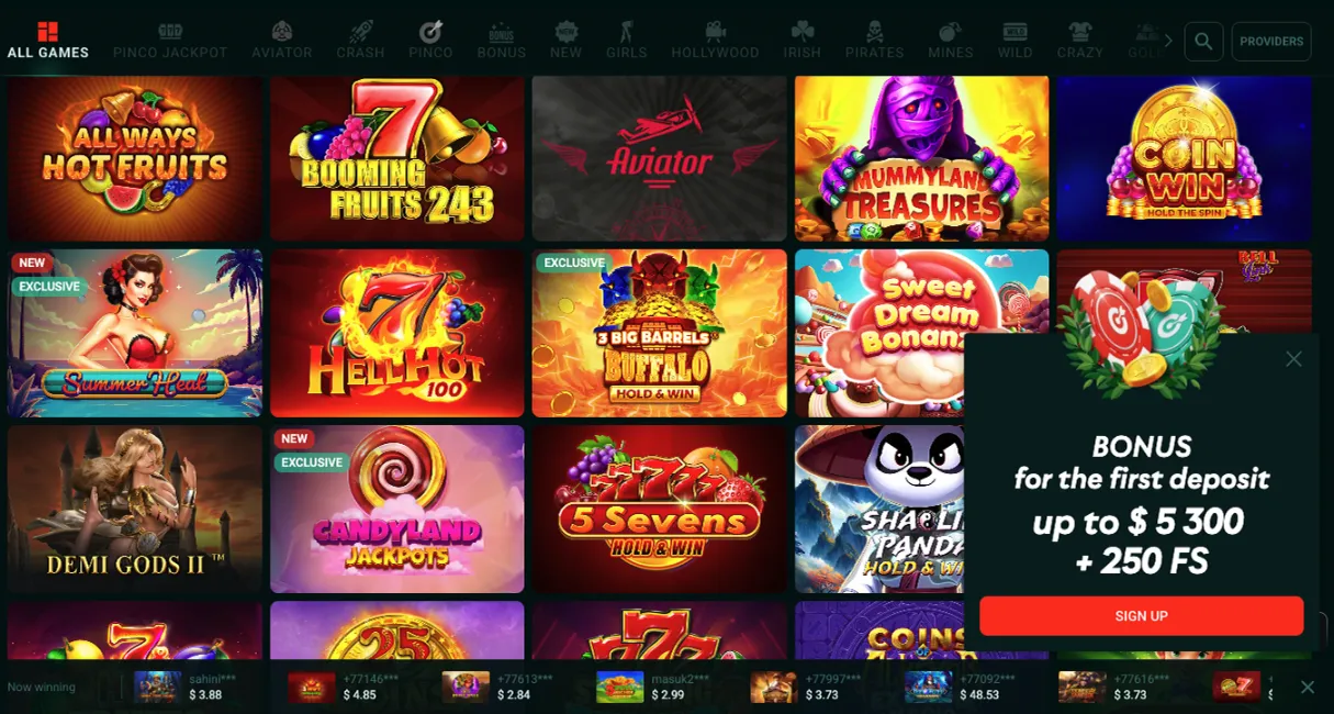 Pinco games tier