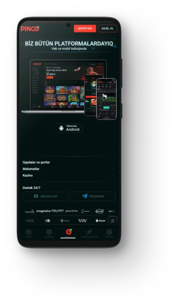 Pinco mobil proqram ekranı
