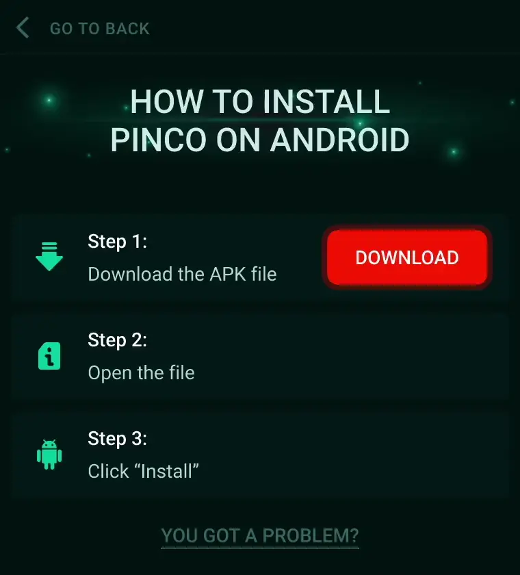 pinco apk download instructions